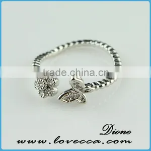 2015 New Arrival Coustom Design Lots of Rhinestone Brass White Gold Plated Ring Jewelry thumbnail-2