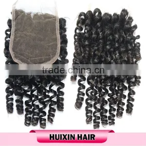Best Price Top Quality Virgin Brazilian Hair Lace Closure Brazilian Baby Curly Lace Closure thumbnail-1
