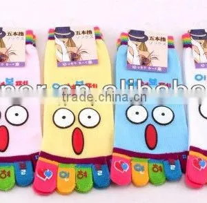 Women's Five Toe Socks, Surprised Face Toe Socks, Lovey Cartoon Summer Toe Socks thumbnail-1