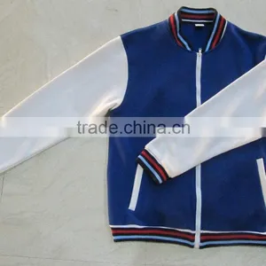 Wholesale Custom Made Plain Blank Unisex Baseball Jacket thumbnail-1