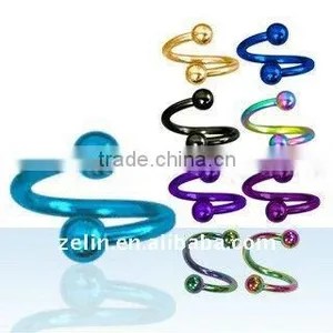 16g Anodized Labret With 3mm Ball,wholesale Titanium Body Piercing Jewelry thumbnail-1