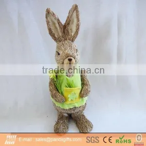 EASTER DECORATION 45CM STRAW BUNNY thumbnail-1