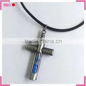 Meaningful Pendant Necklace With Cross Pendant, With Hourglass Custom Name Necklace thumbnail-4