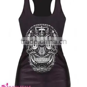 Black Scary Ladies Skull Snake 3D Printed Tank Top BX121 Tank Top Women thumbnail-1