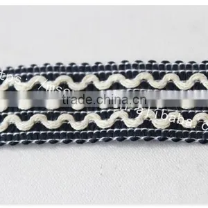 High Qualoity 2cm Width Wave Embroidery Elastic Webbing Wholesale thumbnail-2