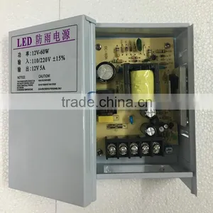 60w Constant Voltage Rainproof 12v Outdoor Led Switching Power Supply With Input 100-265v ac thumbnail-2