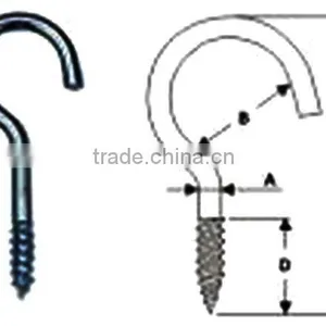 C Shape Hook Screws Without Shoulder(rigging Hardware) thumbnail-1