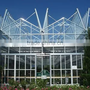 Hot Dip Galvanized Steel Glass Greenhouse Flowers Exhibition Hall thumbnail-1