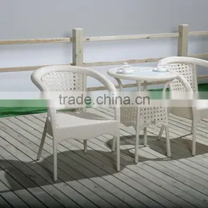 Hexagonal 2 Seater Table Set Used Cafe Poly Rattan Furniture Restaurant thumbnail-2