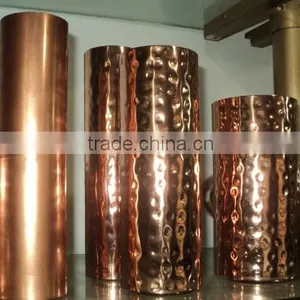Decorative Metal Vase Brass/Copper 6 Inch Height Rose Copper and Gold Color thumbnail-3