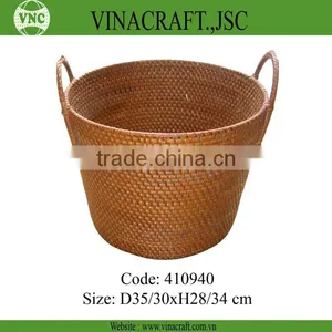 Rattan Laundry Basket With Handles for Home thumbnail-1