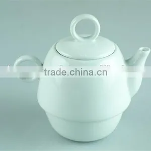 White Cheap Ceramic Teapot With Cup Set for Tea/coffee Use thumbnail-3
