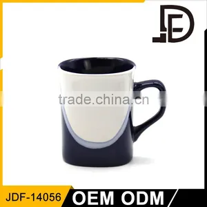 Drinkware White Coffee Mug and Black Inside Glaze Mugs, Color Inside Mug, Glazed Stoneware Mug thumbnail-1