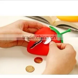 New Design Strawberry Silicone Key and Coin Bag Key Holder Promotion Gift thumbnail-3