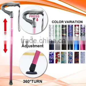 ONE TOUCH STEPLESS ADJUSATBLE WALKING CANE 'MIT' thumbnail-1