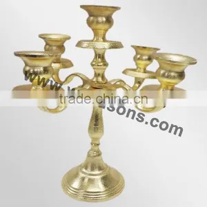 Aluminum Candelabra 5 Candle, Candelabra, Chandle Holder, Wedding Candelabra thumbnail-5