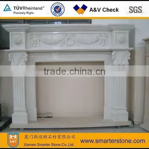 White Marble Electrical Fireplace Frame thumbnail-1