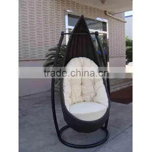 1 Person Rattan Bullet Hanging Chair For Sell thumbnail-1