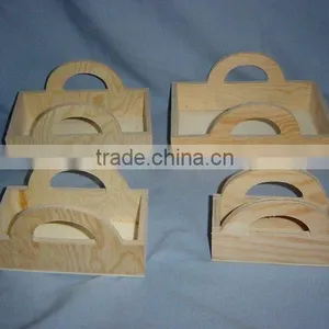 Portable Wooden Picnic Basket thumbnail-1