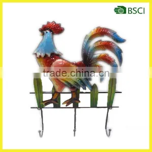 Metal Lovely Rooster Wall Decorations Iron Hook Home Decoration Wall Hanging Decorative Metal Wall Art thumbnail-1