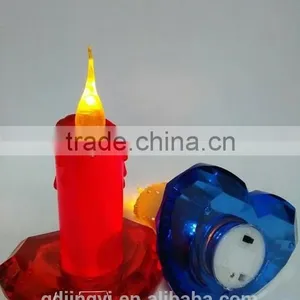 LED Lighted Acrylic Heart Shape Base Colorful Candles Decoraitons thumbnail-2