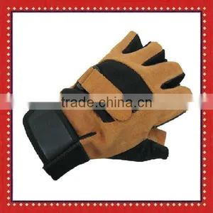 Black Suede Leather Gym Gloves thumbnail-1