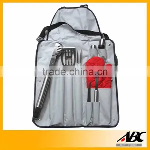 Fashion Style Apron Bag Wooden Handle BBQ Tool Set thumbnail-2