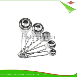 ZY-L1015 High Quality 5pcs 18-0 Stainless Steel Measuring Spoon Set With Metal Ring thumbnail-1