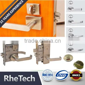 Heavy Duty Security Hotel Commercial Grade 2 Door Handle Lever Mortise Lock Body Cylinder thumbnail-1