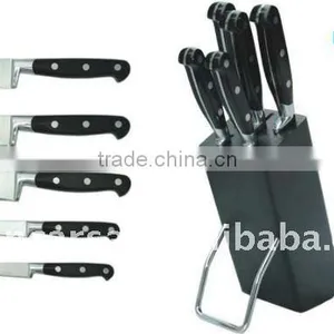 6pcs Steel Kitchen Knife Set With Block,High-quality Material thumbnail-1