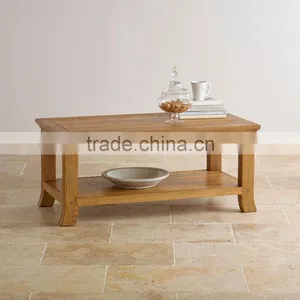 Rustic Oak Wood Coffee Table With 4 Drawers With Good Design and 100% Solid Oak Wood Furniture thumbnail-1