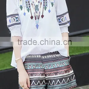 Girls Stylish Top and Shorts Beautiful Embroidery Design Ladies Suits thumbnail-2