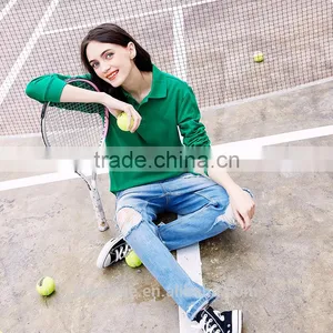 Factory Wholesale High Quality 220g 100% Cotton Long Sleeve Polo Shirt thumbnail-2