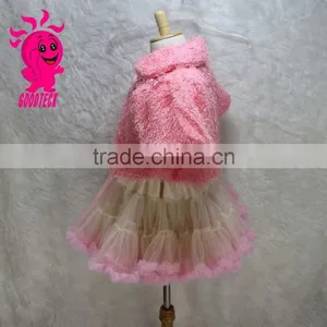 Fake Fur Vest Waistcoats, Winter Baby Girl Clothes Cute Warm Coat Princess Design Girl's Outerwear Thick Fur Kid's Coat thumbnail-3