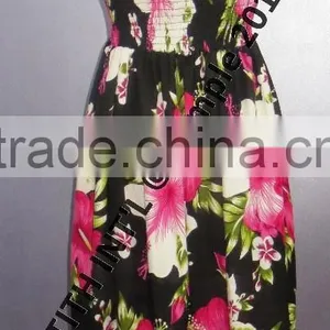 Lady Sexy Printed Smoked Tube Top Fashion Dress Bohemian Dress for Women thumbnail-5