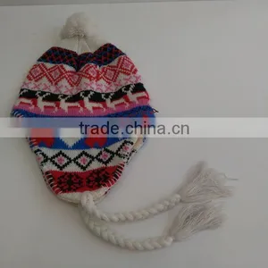 Colorful PomPom Knitted Beanie With Earmuffs thumbnail-5