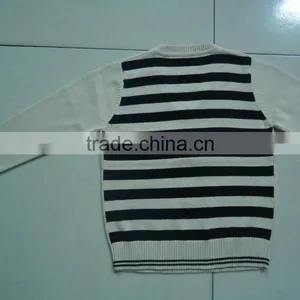 V-neck Pure Cotton Knitting Back Stripe Boys Argyle Sweater thumbnail-2