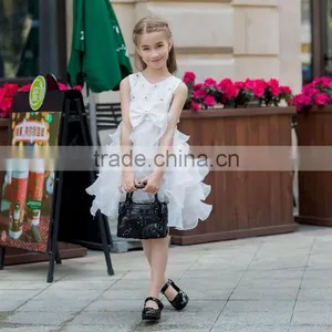 Hot Sale Net Fabric Ball Grown Dress for Baby Girl Summer Dress for Girl Ruffle Skirt Sleeveless thumbnail-2