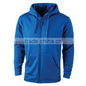 OEM Hot Sale Custom100% Polyester Thick Drawstring Zipper-up Plain Hoodies thumbnail-1