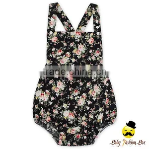 HYB178 Yihong Fancy Black Fabric Printed Flowers Baby Soft Cotton Romper Crepe Punjabi Suits thumbnail-1
