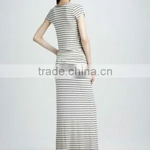 2013 New Arrival Stripe Linen Maxi Dress 3045 thumbnail-2