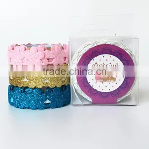 Good Golden Powder Tape ,multicolor Tape Customize ,flower Model Adhesive Tape for DIY ,decoration Glitter Tape thumbnail-1