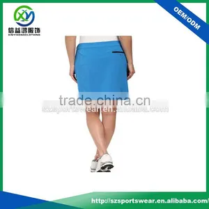 2016 Newest Design Polyester Fabric Front Pocket Pure Color Golf Skirt thumbnail-3