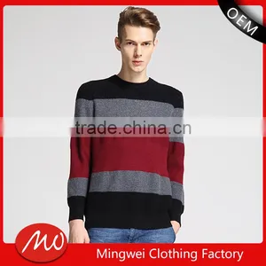 Men Fashioned Jacquard Strip Knitted Pullover Sweaters With Wholesale Price thumbnail-1