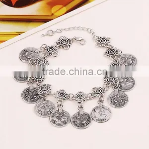 Gypsy Sandals Gold Silver Turkish Coin Bracelet Anklet Ankle Beach Foot Jewelry Chain thumbnail-5