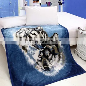 China Factory Bulk Buy Tiger Print Throw Blanket Super Soft Raschel Baby Blanket thumbnail-1