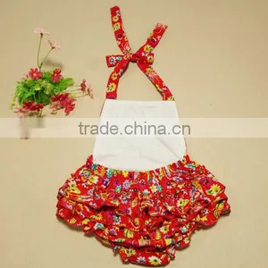 2017 Wholesale Colored Printed Flower Rompers Cotton Jumpsuit thumbnail-5