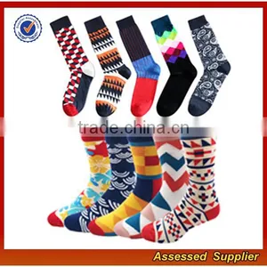 Wholesale Best Quality Custom Happy Men Business Funny and Funky Dress SocksJH54 thumbnail-1