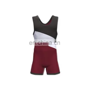 Custom 100% Polyester Orange Wrestling Singlets thumbnail-3