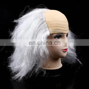 Old Man Headpiece Hair Bald White Party Wig thumbnail-5